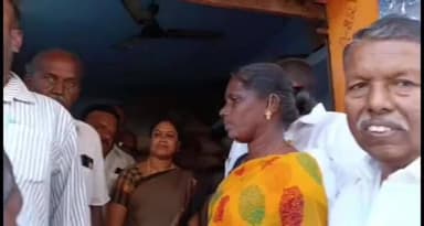 வல்லம் ரேசன் கடையில் தமிழ்நாடு அரசின் பொங்கல் தொகுப்பை மாவட்ட கவுன்சிலர் கனிமொழி வழங்கி துவக்கி வைத்தார்