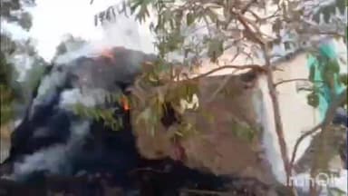 धमधा: ग्राम दारगांव के मकान में लगी आग पर दमकल ने पाया काबू