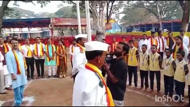 ಹುಣಸಗಿ: ಪಟ್ಟಣದಲ್ಲಿ ಕನ್ನಡ ಸಾಹಿತ್ಯ ಸಮ್ಮೇಳನದ ಧ್ವಜಾರೋಹಣ ನೆರವೇರಿಸಿದ ಶಾಸಕ ರಾಜಾ ವೇಣುಗೋಪಾಲ ನಾಯಕ