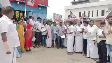 திருப்போரூர்: புதுப்பாக்கம் பகுதியில் அதிமுக அரசின் சாதனைகளை விளக்கி துண்டு பிரசுரங்கள் விநியோகிக்கப்பட்டது