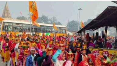 मुहम्मदाबाद गोहना: मोहम्दाबाद इलाके में 9 दिवसीय राम कथा का आयोजन, निकाली गई कलश यात्रा