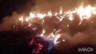 गभाना: जामुनका में अज्ञात कारणों से करब में लगी आग, किसान की 200 क्विंटल करब जलकर हुई राख