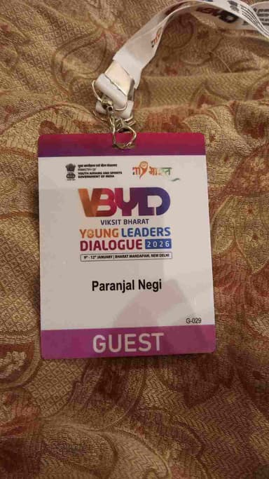 कुल्लू: NSS Volunteer Pranjal Negi at New Delhi in VBYLD (10 जनवरी 2026 से 10 जनवरी 2026 तक)