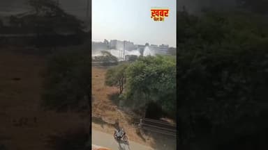 इदौर मे इस्कॉन मंदिर निपानिया पर नर्मदा जल की पाइप लाइन लीकेज होने पर छूटा फव्वारा #highlights #news