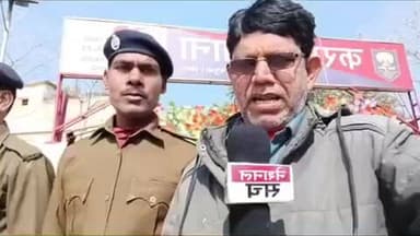 कुदरा: करमचट थाना परिसर में शनिवार को भुमि सुधार के लेकर जनता दरबार लगाया गया है/कैमूर एसपी हरिमोहन शुक्ला के नेतृत्व में किया