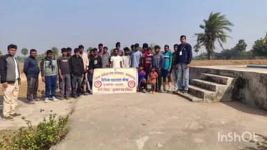 नाला: कास्ता पंचायत के भेलाबेडि़या में युवाओं ने नशा उन्मूलन को लेकर शपथ ली