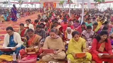 वर्धा: जागतिक पारायण दिनाच्या निमित्याने सर्कस ग्राउंड येथे जवळपास चार हजार गजानन भक्त बसले पारायणाला