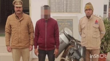 नजीबाबाद: मण्डावली थाना पुलिस ने एक अभियुक्त को चोरी की मोटरसाइकिल सहित किया गिरफ्तार