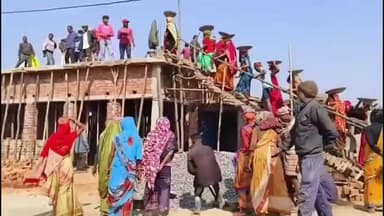 टाटीझरिया: टाटीझरिया के बेड़म गांव में निर्माणाधीन मंदिर की छत ढलाई संपन्न, जनसहयोग से बन रहा मां मनसा का दरबार