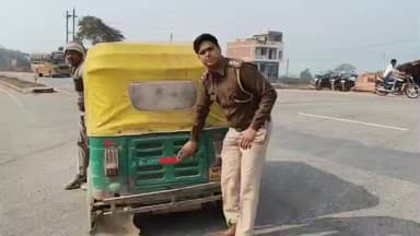 धौलपुर: बसेड़ी रोड समेत अन्य जगहों पर वाहनों पर लगाए गए रिफ्लेक्टर टेप