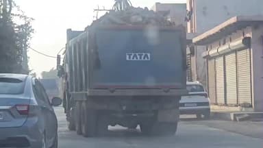 पलवल: पलवल में यातायात पुलिस का खौफ नहीं, बिना नंबर का डंपर दौड़ता दिखा, कोई कार्रवाई नहीं