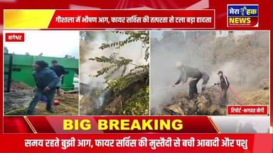 गौशाला में भीषण आग, फायर सर्विस की तत्परता से टला बड़ा हादसा