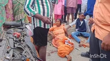 పూతలపట్టు: బండపల్లి వద్ద గుర్తుతెలియని వాహనం ద్విచక్ర వాహనాన్ని ఢీకొట్టడంతో ఇద్దరికీ గాయాలు