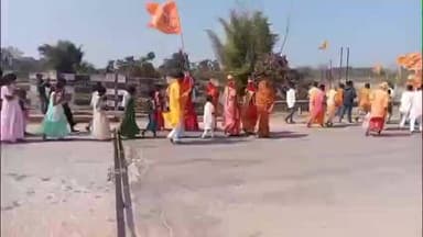 रनियां: तोकेन में शिव मंदिर प्राण प्रतिष्ठा का द्वितीय वार्षिकोत्सव कलश यात्रा के साथ धूमधाम से शुरू