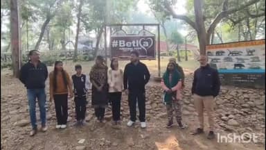 बरवाडीह: बेतला नेशनल पार्क में पर्यटकों ने सोमवार सुबह करीब 10 बजे बाघ देखा