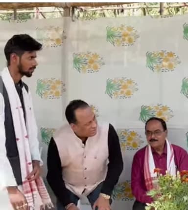 পলাশবাৰী: পলাশবাৰীত ধৰ্মীয় অনুষ্ঠানত উপস্থিত বিধায়ক হেমাংগ ঠাকুৰীয়া