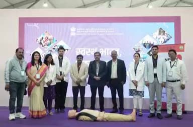 Learning to save lives in real time!
A hands-on CPR training demonstration was conducted during the #VibrantGujarat Regional Conference in Rajkot, strengthening emergency response preparedness.