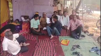 दिग्रस: तालुक्यातील साखरा येथे अतिक्रमण हटविण्यासाठी ग्रामस्थांचे पंचायत समितीसमोर आमरण उपोषण