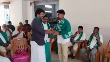 பல்லடம்: இடுவாயில் குப்பை பிரச்சனைக்கு சிறை சென்று வந்தவர்களுக்கு கட்சி சார்பற்ற விவசாயிகள் சங்கம் சார்பில் பாராட்டு விழா நடத்தப்பட்டது