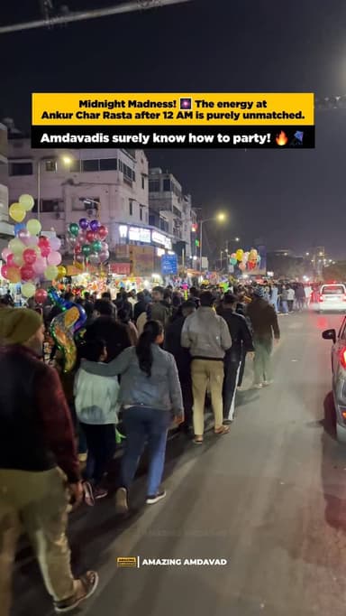 Just look at the vibe at Ankur Char Rasta after 12 midnight. The music, the lights, and the crazy energy—this is how we ...