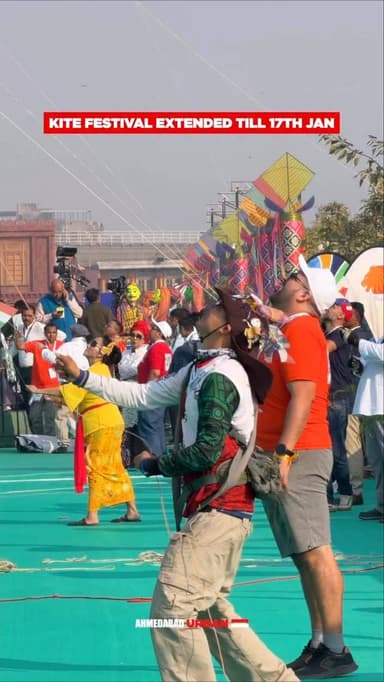 Extended till 17th January🪁 Ahmedabad’s International Kite Festival 2026 continues at Sabarmati Riverfront- make your pl...