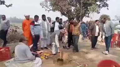 जयसिंहपुर: जयसिंहपुर प्राचीन शिवमंदिर परिसर में रामलला मंदिर का निर्माण होगा, ब्लॉक प्रमुख ने किया भूमि पूजन