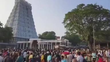 திருச்செந்தூர்: திருச்செந்தூர் சுப்பிரமணிய சுவாமி கோவிலில் விடுமுறை தினம் துவக்கம் என்பதால் ஏழு மணி நேரம் காத்திருந்து தரிசனம் செய்த பக்தர்கள்