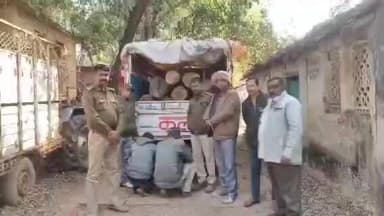 रहली: बिहारी ढाबा के पास सागौन की तस्करी करते पिकअप वाहन और दो तस्कर गिरफ्तार