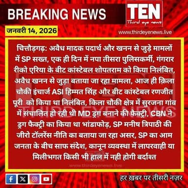 Chittorgarh: एक ही दिन में तीसरा पुलिसकर्मी, गंगरार रीको एरिया के बीट कांस्टेबल शोपतराम को किया निलंबित
#newsupdate #chi...