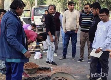 बेनीपुर: बेनीपुर में दो अनुमंडलों को जोड़ने वाली निर्माणाधीन मनिगाछी सड़क की गुणवत्ता जांच