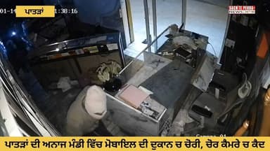 ਮੋਬਾਈਲ ਦੀ ਦੁਕਾਨ ਚ ਚੋਰੀ, ਤਸਵੀਰਾਂ ਕੈਮਰੇ ਚ ਕੈਦ