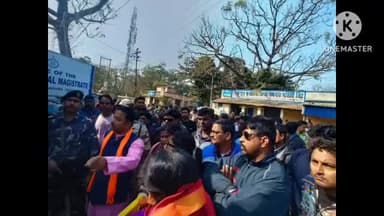 বিষ্ণুপুর: বিষ্ণুপুরে বিজেপির পক্ষ থেকে বিক্ষোভ কর্মসূচিতে উপস্থিত ইন্দাসের বিজেপির বিধায়ক