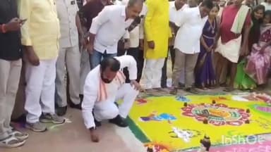 ఎచ్చెర్ల: సంక్రాంతి పండుగ సందర్భంగా ముగ్గుల పోటీల్లో పాల్గొన్న ఎచ్చెర్ల ఎమ్మెల్యే నడికుదుటి ఈశ్వరరావు