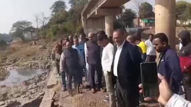 पनागर: कैंट विधायक, महापौर और निगम अधिकारियों ने गौर नदी में स्टॉप डैम निर्माण को लेकर किया निरीक्षण