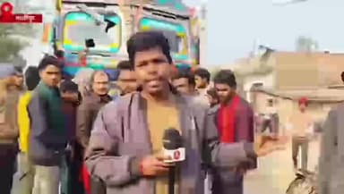 बिथान: मालीपुर गांव के पास तस्करी के लिए ले जा रहे तीन ट्रक गायों को लोगों ने पकड़ा