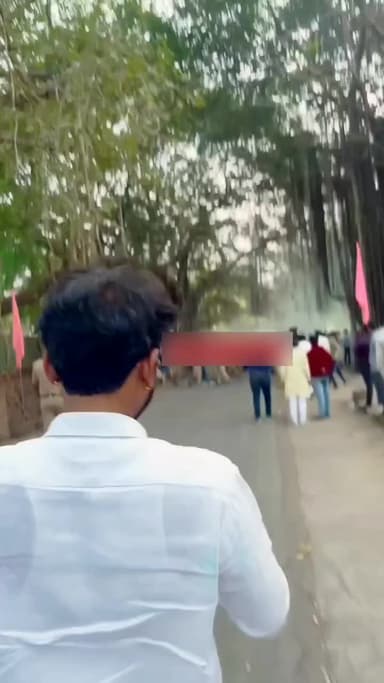 हवेली: वानवडी येथील एस आर पी एफ मतमोजणी केंद्राबाहेर चक्क गॅस सिलेंडर ने रंग उधळण्याचा प्रकार घडला