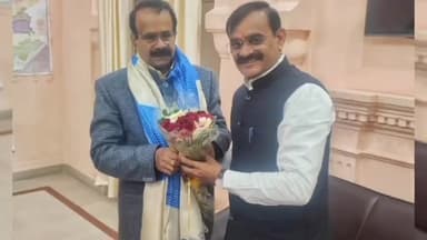 गुनौर: केंद्रीय राज्यमंत्री जॉर्ज कुरियन पन्ना पहुंचे, सांसद विष्णुदत्त शर्मा ने किया स्वागत