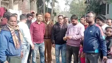 হবিবপুর: নারকেল ফাটিয়ে আইহো নামোটোলায় রাস্তা ও ড্রেন নির্মাণ কাজের আনুষ্ঠানিক সূচনা