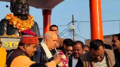 बिसवां: रेउसा में अटल चौक पर विधायक ज्ञान तिवारी ने कृषि मंत्री सूर्य प्रताप शाही का भव्य स्वागत किया