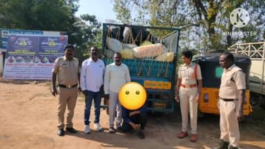 నిజామాబాద్ రూరల్: సిర్పూర్ గ్రామంలో అక్రమంగా తరలిస్తున్న 35.60 క్వింటల్లా PDS బియ్యం పట్టివేత