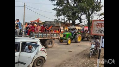 ग्यारसपुर: ट्रैक्टर-ट्रॉली से निकली भव्य कलश यात्रा, खरेरा धाम पहुंची