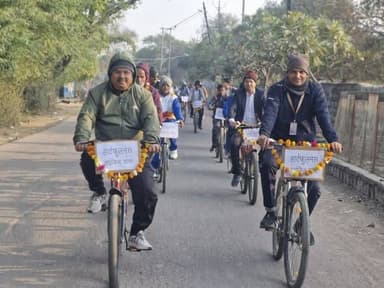 फिट इंडिया कार्यक्रम के तहत संडे ऑन साइकिल वाई हार्टफुलनेस थीम पर हार्टफुलनेस संस्थान द्वारा किया गया साइकिल यात्रा का आ...