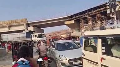 निवाड़ी: निवाड़ी रेलवे क्रॉसिंग पर निर्माणधीन पुल के कारण आज दोपहर 2 बजे लगा लंबा जाम