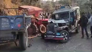 पिंडवाड़ा: पाबा रोड पर ट्रैक्टर और कमांडर जीप की टक्कर, हादसे में दोनों वाहनों में सवार 6 लोग हुए घायल
