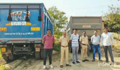 मौदा: माथनी शिवारातील टोल प्लाझा शिवारात विना रॉयल्टी रेती वाहतूक करणारे 2 टिप्पर मौदा पोलिसांनी पकडले