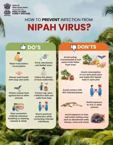 Follow these essential precautions to prevent Nipah Virus infection. Stay alert, stay informed, and follow advisories issued by local health authorities.
#NipahVirus #PublicHealth #HealthForAll
