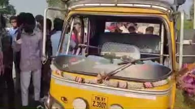 திட்டக்குடி: தொழுதூர் அருகே பள்ளி வேன் மீது ஆட்டோ மோதிய விபத்தில் இரண்டு பேர் காயம்