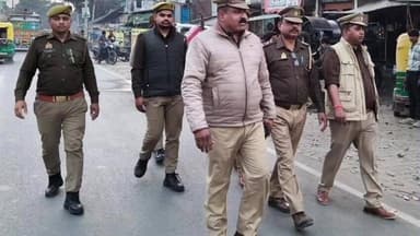 सहावर: 22 जनवरी को लेकर पुलिस ने किया पैदल मार्च, सौहार्द और शांति व्यवस्था बनाए रखने की अपील