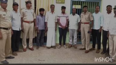 ಶ್ರೀನಿವಾಸಪುರ: ಶ್ರೀನಿವಾಸಪುರ ಪೋಲಿಸರಿಂದ ಕೋಳಿ ಜೂಜು ಅಡ್ಡದ ಮೇಲೆ ದಾಳಿ ನಾಲ್ಕು ಜನರ ಬಂಧನ 5.500 ನಗದು ವಶಕ್ಕೆ