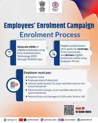 Enrolment Process for Employees’ Enrolment Campaige 2025 Simple. Digital. Quick & Hassle-Free. #EPFO #EPFOWithYou #HumHainNa #EES2025